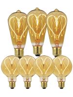 Bombilla LED ST64, G95, G125, 220V, E27, 4W, 8W, regulable, Vintage, filamento en espiral, Blubs, Retro, incandescente, decoración, lámpara, ampolla - details 0