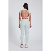 Camiseta corta de entrenamiento cruzado con espalda súper suave para mujer, camiseta deportiva con espalda abierta para correr y gimnasio - details 8