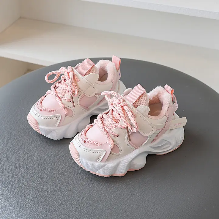 Zapatos deportivos para niños otoño e invierno nuevos zapatos para niños de suela suave dos zapatos de algodón para niñas zapatos de bebé casual para niños zapatos de papá marea - 1