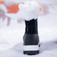Botas de nieve con cordones para mujer con suela gruesa de terciopelo, zapatos cálidos de algodón del noreste antideslizantes de invierno, de gran tamaño - details 3