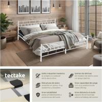 Cama de Boda de Acero Robusto Estructura de Acero con Somier de Láminas de Madera - details 10