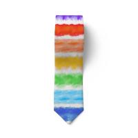 Corbata informal de 8cm con diseño de arcoíris, corbata estrecha, suave y colorida, ajustable, atada a mano, para hombre, Unisex - details 17