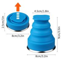 Taza de silicona para exteriores cubierta de 300 ml, suministros para acampar, taza VIE plegable portátil para senderismo y bebidas - details 5