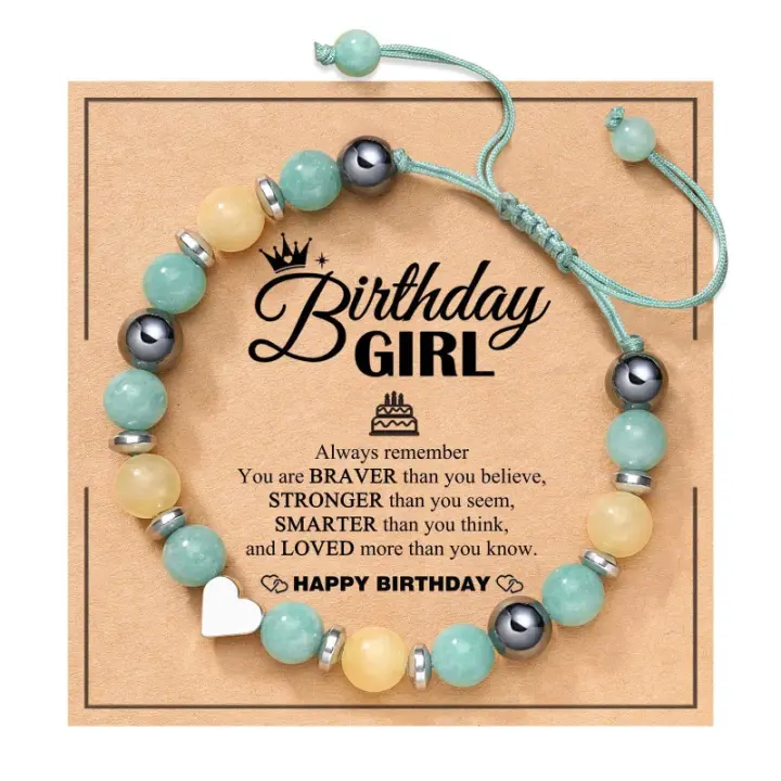 pulsera de piedra volcánica para hombre y mujer, brazalete de cuerda elástica, regalo para el Día del Padre, piedra lunar volcánica,Pulsera de regalo del Día de la Madre - 1