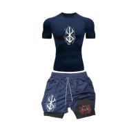 2025 nueva moda de negocios traje deportivo de verano de moda para hombres de dos piezas fitness correr pantalón corto casual pantalones cortos de manga - details 1