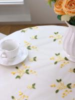 Mantel ENCE bordado con flores amarillas, gasa fina para salón, cocina, mesa central, picnic al aire libre, alfombra - details 5