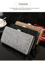 Bolso de mano de noche para mujer, cartera de mano con lentejuelas de diamante para boda, bolso de mano para fiesta, banquete, negro, dorado y plateado, bolso de hombro de dos cadenas - details 0