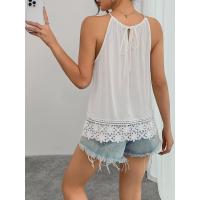Top de Halter Blanco Versátil de Verano Diseño Tael Casual Moda para Mujeres Súperior - details 2