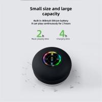 Mini Altavoz Bluetooth impermeable para baño, Audio inalámbrico para ducha, luz RGB, altavoz con ventosa, negro - details 3