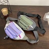 Bolso de pecho para hombre con contraste de Color de retales, riñonera de nailon Y2k para exteriores, bandolera con correa ajustable, bolso deportivo para caminar y montar - details 6