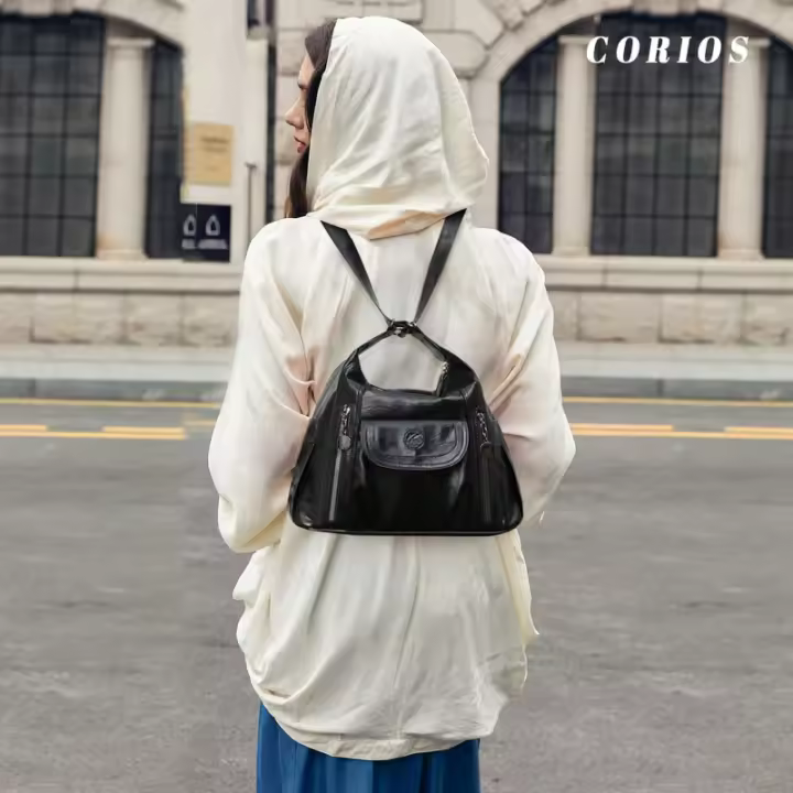 Bolso de mano para mujer, bandolera de cuero de PU suave, mochila para mujer, bolso de mano elegante de gran capacidad con asa superior - 1