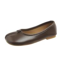 Zapatos planos de cuero con punta abierta y pezuña para mujer, mocasines vaqueros Mary, zapatos de bailarina para mujer - details 8