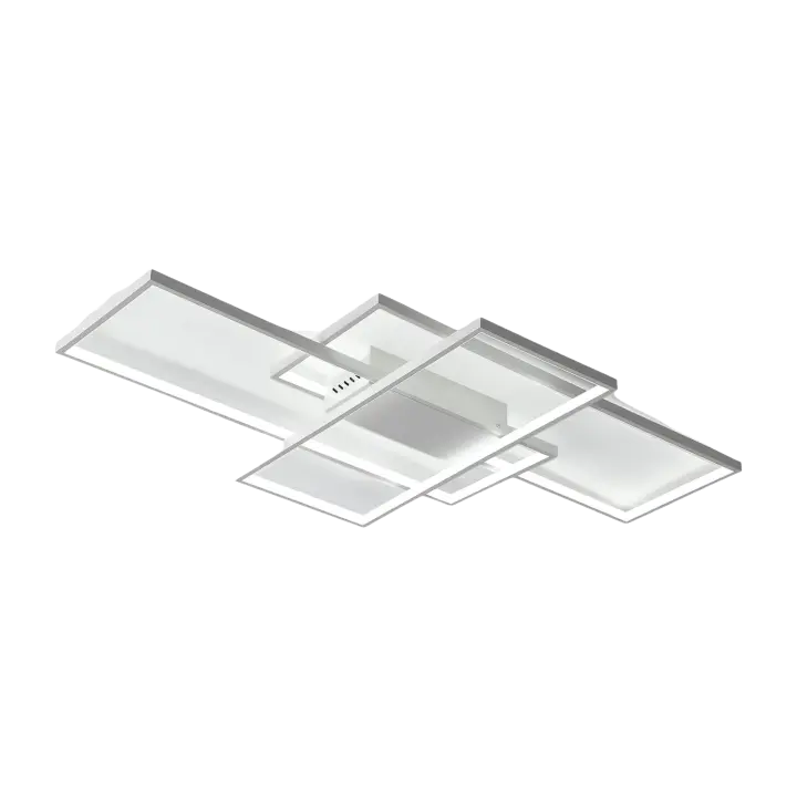 Lámpara de techo regulable, 110 cm con control remoto candelabro moderno, acrílico cuadrado de 70 W cerca de la luz de techo para la sala de estar del dormitorio, blanco - 1