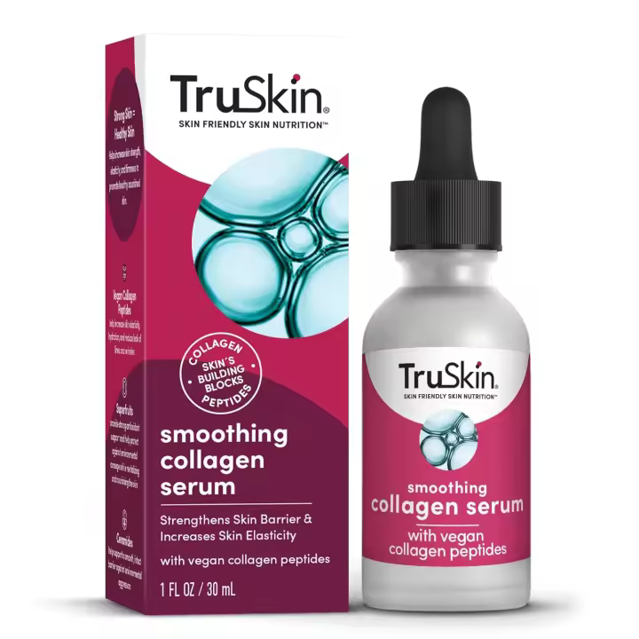 Suero de péptidos de colágeno TruSkin para el rostro – Suero suavizante con péptidos, ceramidas y superfrutas – Apoya el colágeno natural y la barrera cutánea de la piel para un brillo radiante y saludable - 1 fl. Oz - 1