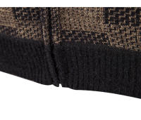 Abrigo de punto con bloques de Color para hombre, suéter informal grueso que mantiene el calor, cárdigan de rejilla de moda de lana para otoño e invierno - details 10