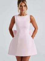 Vestido corto elegante con lazo de perlas y espalda descubierta para mujer, minivestidos bonitos de fiesta sin mangas, negro, blanco, rosa, elegante, noche de cumpleaños Y2K - details 10