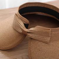 Nuevo sombrero con viseras de verano para mujer, sombreros de paja con lazo grande y ancho, gorros de protección UV para playa para mujer - details 14