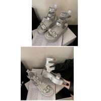 Sandalias Plateforma de Plata para Mujer 2025 Verano Versátiles Zapatos de Muffin de Moda con Suela de Caña Alta - details 12