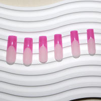Uñas Postizas De Seda Longas Cuadradas Rojas Y Nudes Con Punta Francesa Glossy Reutilizables Estilo Ballet Y Flores 120Pc - details 3