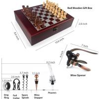 Set Sommelier Premium 9 Piezas Juego de accesorios para abridor de vino - Estuche Madera Vintage con Ajedrez, Accesorios Bronce Antiguo, Incluye Tirabuzón Doble + Dosificador Águila, Ideal para Regalos y Coleccionistas de Vino（Termómetro no incluido） - details 7