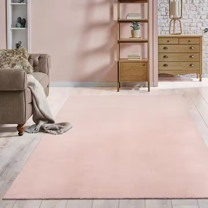 Alfombra Moderna y Suave de Pelo Corto Antideslizante, Lavable hasta 30 Grados, Para Salón, Beige, 160 x 220 cm - 1