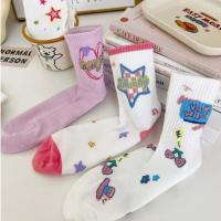 Calcetines tobilleros de flores Y2K para deportes al aire libre, calcetines cortos con estrella de cereza, estilo Ins con letras, calcetines de dibujos animados a media pantorrilla para estudiantes - details 7