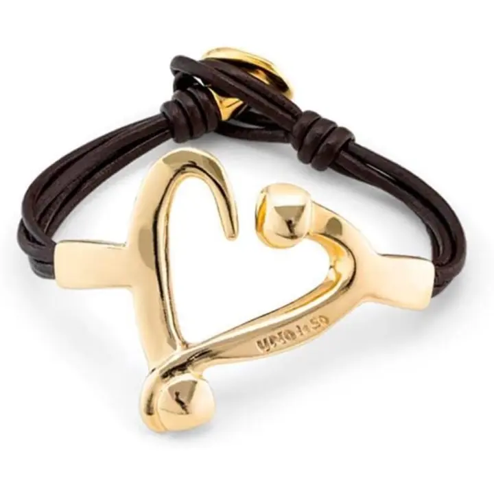 UNOde50 Pulsera de cordón con tachuelas de corazón, joyería de la suerte para mujeres y niñas - 1