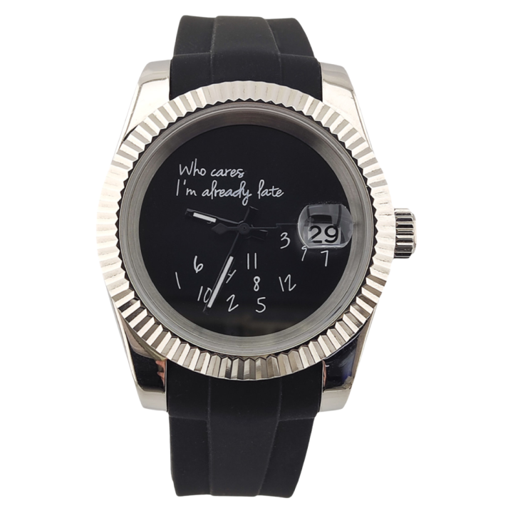 Reloj Métrico De Cuarzo Automático NH35 De 36mm/39mm Con Vidrio De Zafiro Resistente Al Agua Y Caja De Acero Inoxidable Negro Para Hombre