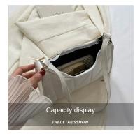 Bolso de hombro a la moda para mujer, bolso de cuero PU para axila, bolsos de Color sólido, bolsos de ocio para ir al trabajo, bolsos con asa pequeña, bolso de mano con cremallera a la moda - details 5