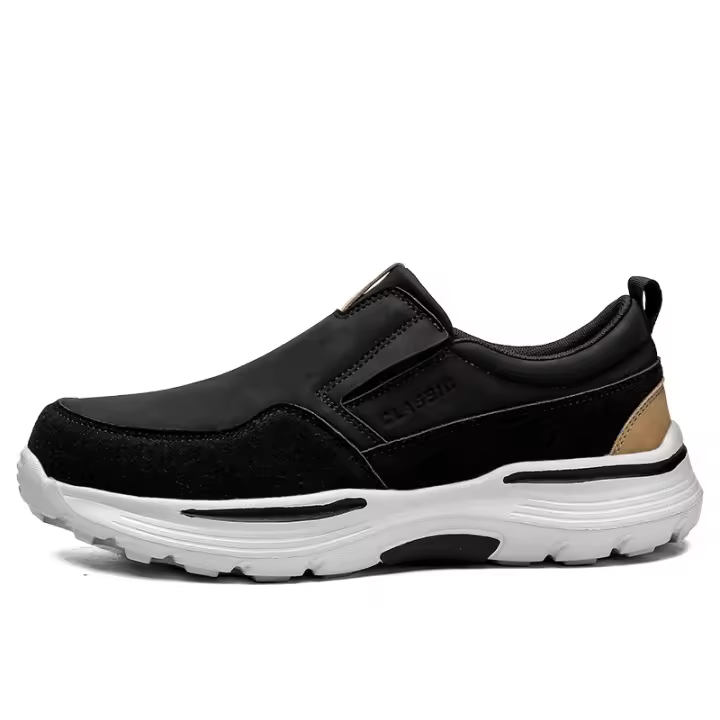 Zapatos casuales de tela de cuero para hombres con un pedal Zapatos de tela viejos de Beijing para hombres - 1