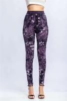 Body de mezclilla estampado para mujer, leggings elásticos, cintura alta, levantamiento de cadera, pantalones Kasur, entrenamiento, correr, gimnasio - details 15