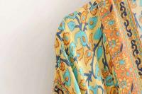 Happie Queens-vestidos bohemios de playa con estampado ral para mujer, kimono con cuello en V, Bikini de verano, pareo bohemio - details 7