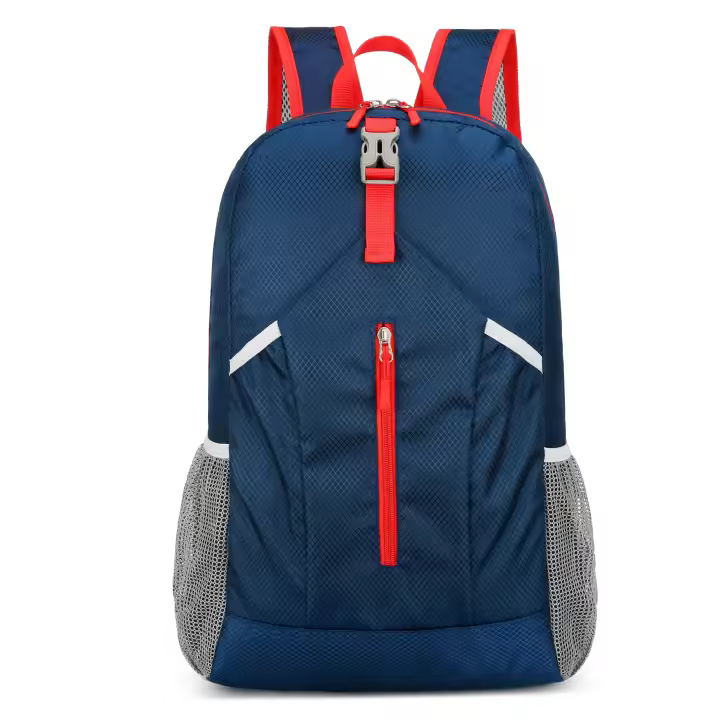 Mochila plegable de nailon de 25 litros con correas ajustables - Muy delgada, sin forro, con cremallera, ideal para exteriores, senderismo, correr y viajes cortos - Ideal para mujeres, equipo de senderismo |   Bolsa con correas ajustables |   Cierre con - 1