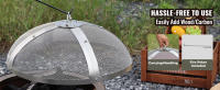 SucceBuy Pantalla antichispas para hoguera redonda 36, cubierta metálica de acero reforzada y resistente, tapa para hoguera al aire libre, cubiertas superiores de fácil apertura redondas con asa de anillo para fogatas de patio al aire libre en el patio tr - details 3