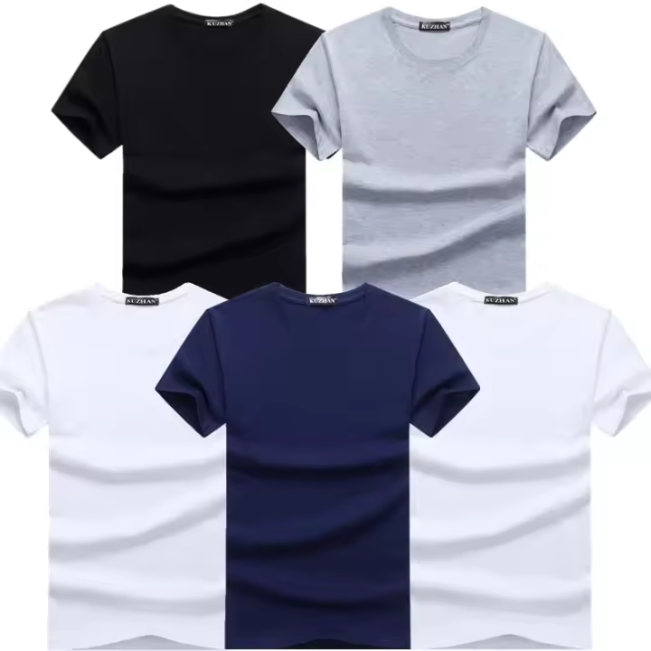 Camisetas de Moda para Hombres Cuello Redondo Manga Corta Algodón Viste Casual Ropa de Verano - 1