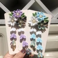 Accesorios Hanfu, tocado de Kimono japonés, estilo antiguo, hecho a mano, flor de Sakura, Clip para el cabello, horquilla de flores con borlas de tela dulce - details 5