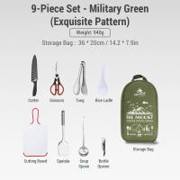 Juego de utensilios de viaje portátiles de acero inoxidable, 9 piezas, para acampar, Picnic - details 6