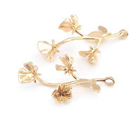 4 Uds. Colgantes de flores de latón de Color platino, suministros para hacer joyas de alta calidad, collar, pendientes, accesorios para mujer - details 22