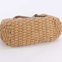 Bolso de paja hueco francés, tejido a mano, bolso de hombro para vacaciones en la playa, gran capacidad, versátil de color sólido - details 3