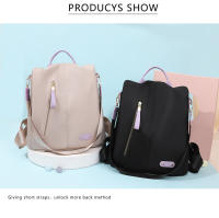 Mochila antirrobo negra para mujer, morral sencillo a la moda, informal, pequeña, impermeable, para viaje - details 13