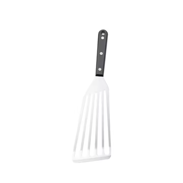 Utensilios de cocina, espátula para pescado de acero inoxidable ranurada con mango de ABS/madera, afinador de carne, pala para freír hueca, huevo - 1