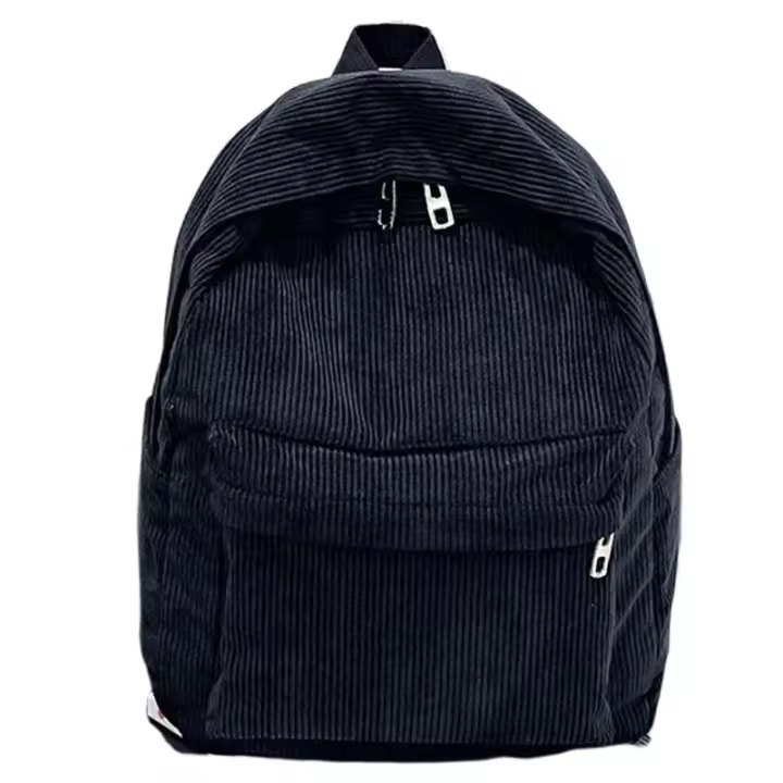 Nueva Moda, Mochila para Mujer Mochila de Pana Universitaria Bolso de Hombro de Viaje para Adolescentes Color Sólido - 1