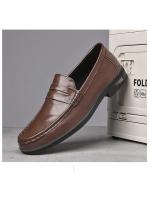 Zapatos de Cuero para Hombres Mocasines de Estilo Sencillo sin Cordones - details 1
