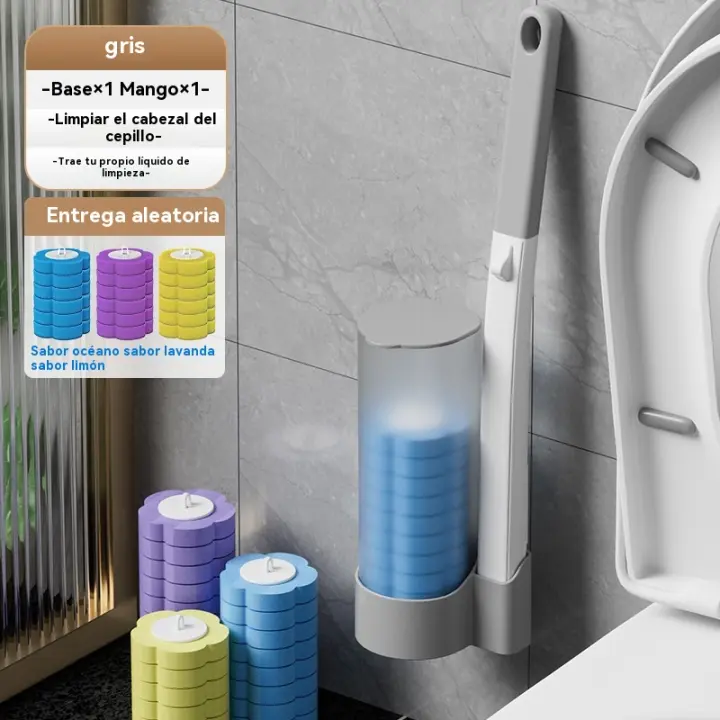 Kit de Limpieza de Baño Desechable Cepillo de Inodoro de Mango Largo y Duro con 18 Recargas - 1