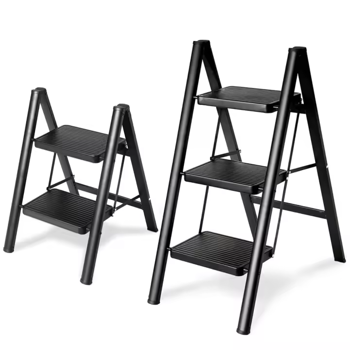 Escalera Plegable de Metal SAMMU Carga de 330 Lbs Ideal para Cocina/Armario Mejoras del Hogar - 1