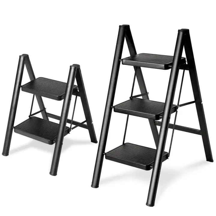 Escalera Plegable de Metal SAMMU Carga de 330 Lbs Ideal para Cocina/Armario Mejoras del Hogar - 1
