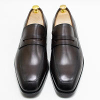 Zapatos clásicos de vestir de negocios de piel de vaca italiana y zapatos sin cordones - details 11
