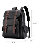 Mochila para hombre, 15 pulgadas, lona y cuero impermeable, antirrobo mochila para ordenador grande, mochila escolar, viaje, Lycee Trabajo - details 0