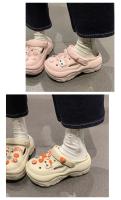 Sandalias nuevas DIY 2024, zuecos de dibujos animados, mules para mujer, plataforma de 7 cm, pantuflas de playa, con agujeros, zapatos de jardín para estudiantes y niñas - details 8
