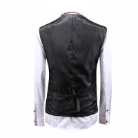 Chaleco steampunk dorado para hombre, talla asiática sin mangas, chaleco delgado, azul, rojo, plateado - details 5